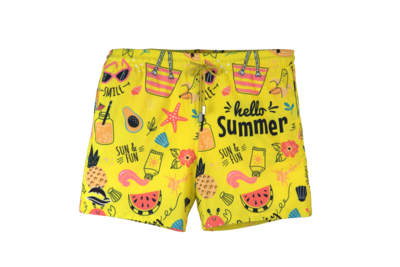 Hello Summer Yellow Badeshort