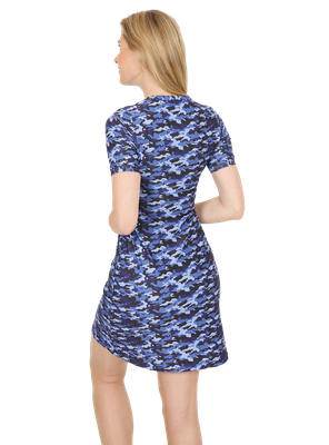 Design Camouflage Blue, A-Linie Schnitt