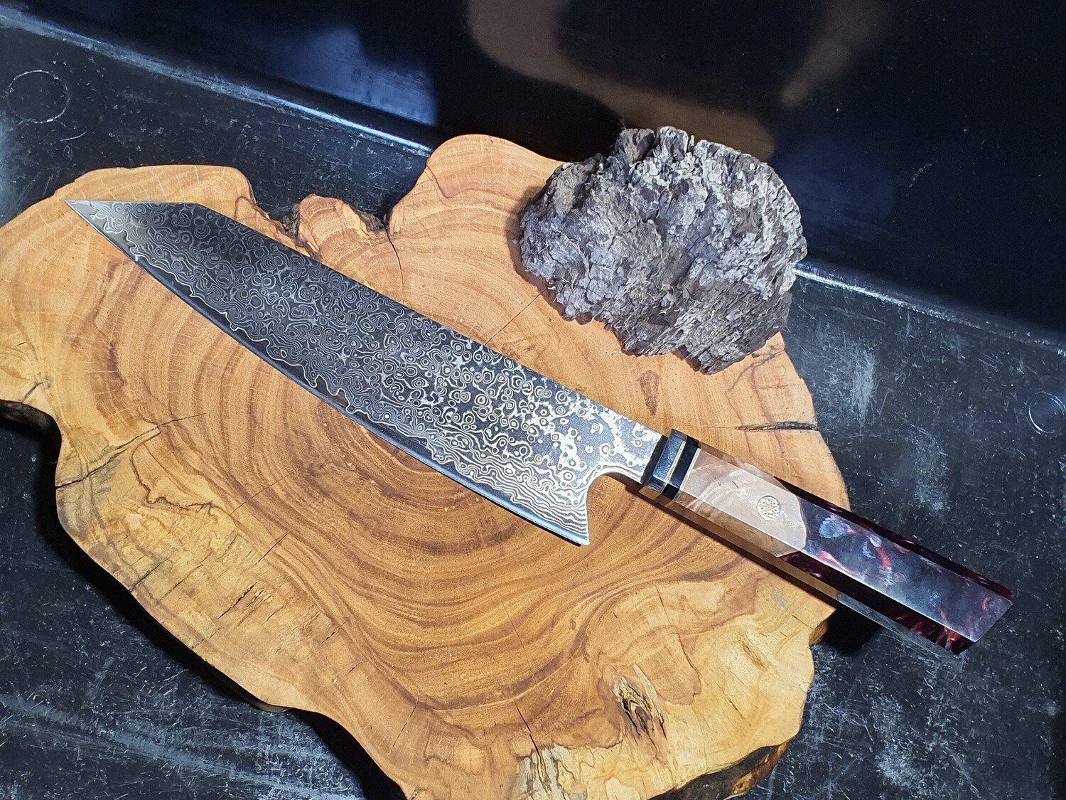 Resin/Timber damascus Kirisuki