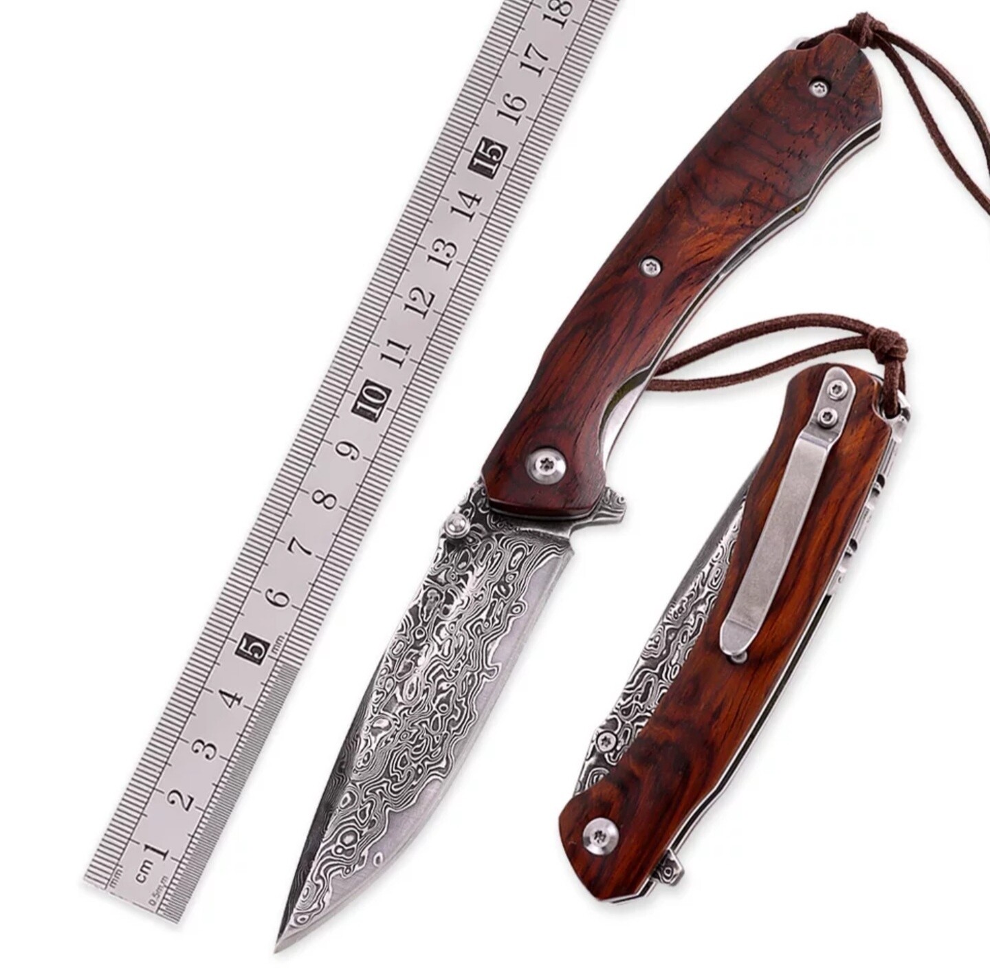 Damascus Folder, tooled Sheath