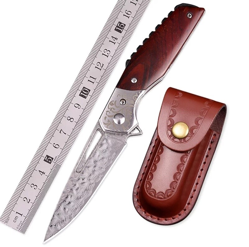 Damascus Folder simple sheath