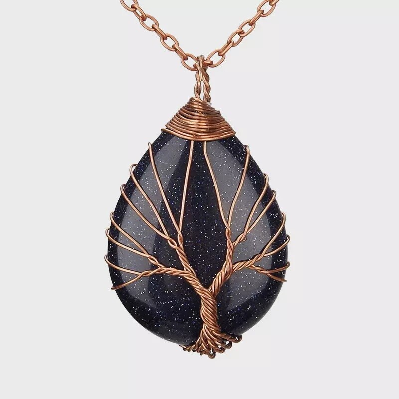 Blue gold stone Necklace