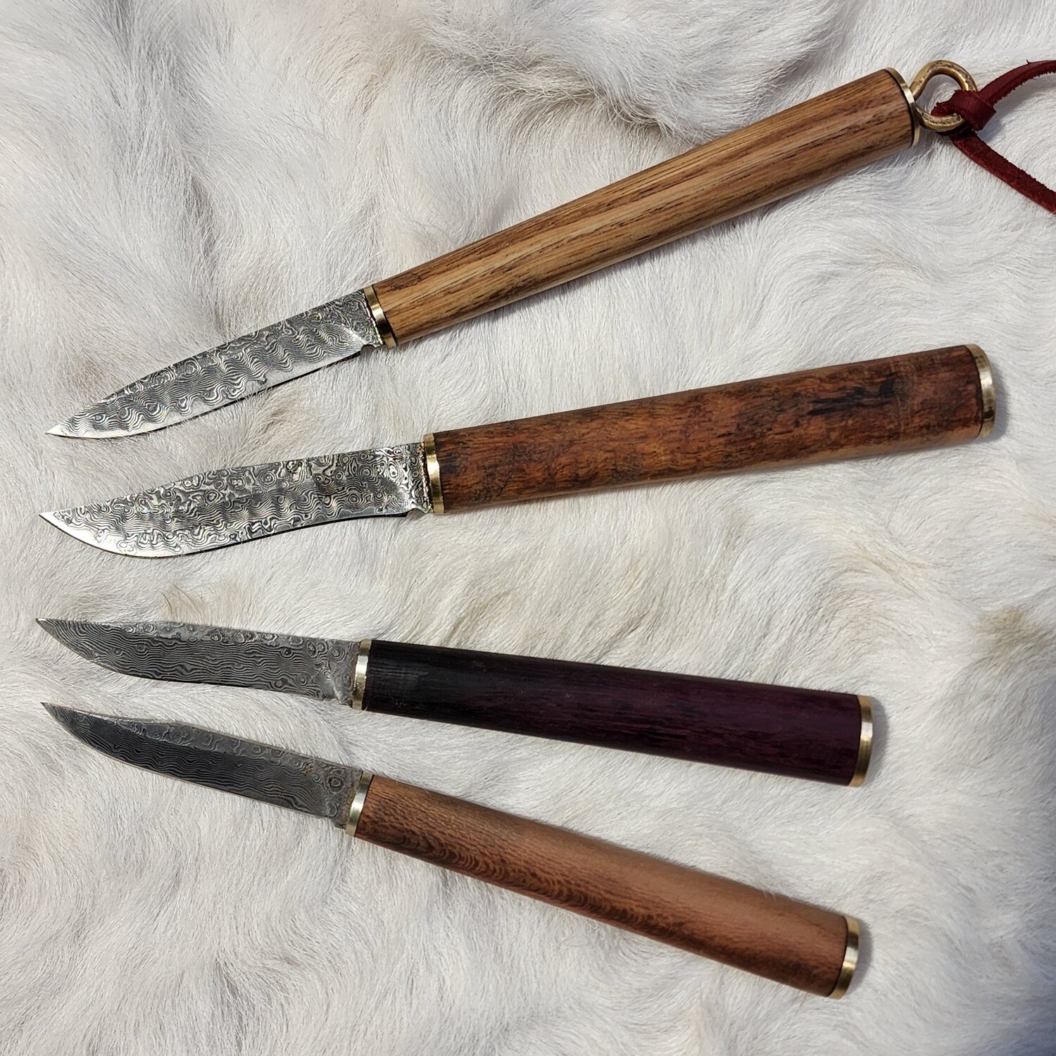 Damascus whittling knife