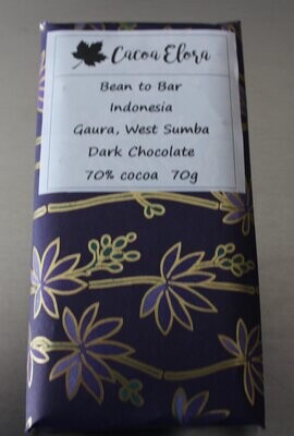 Dark chocolate bar - Gaura, West Sumba, Indonesia - 70% cocoa