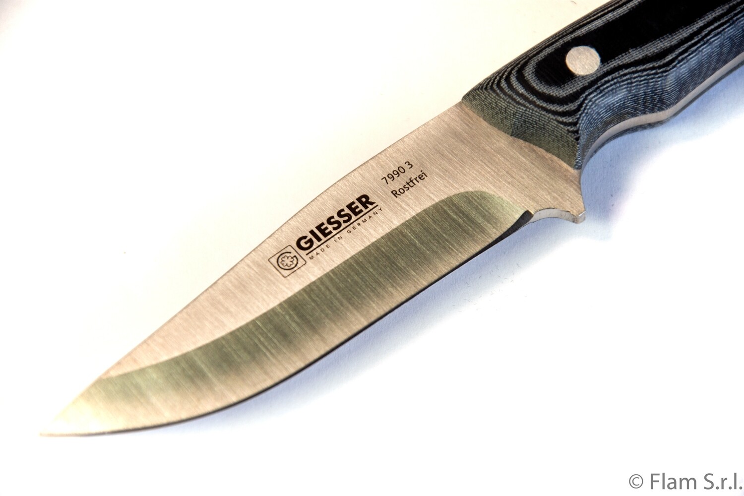 Giesser, Coltello tascabile, manico in Mikarta, custodio in pelle, 11 cm