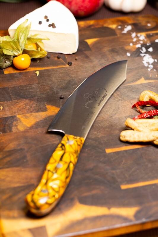 Giesser, Premium Cut, Chefs No. 1 Coltello da Chef, Spicy Orange, 20 cm