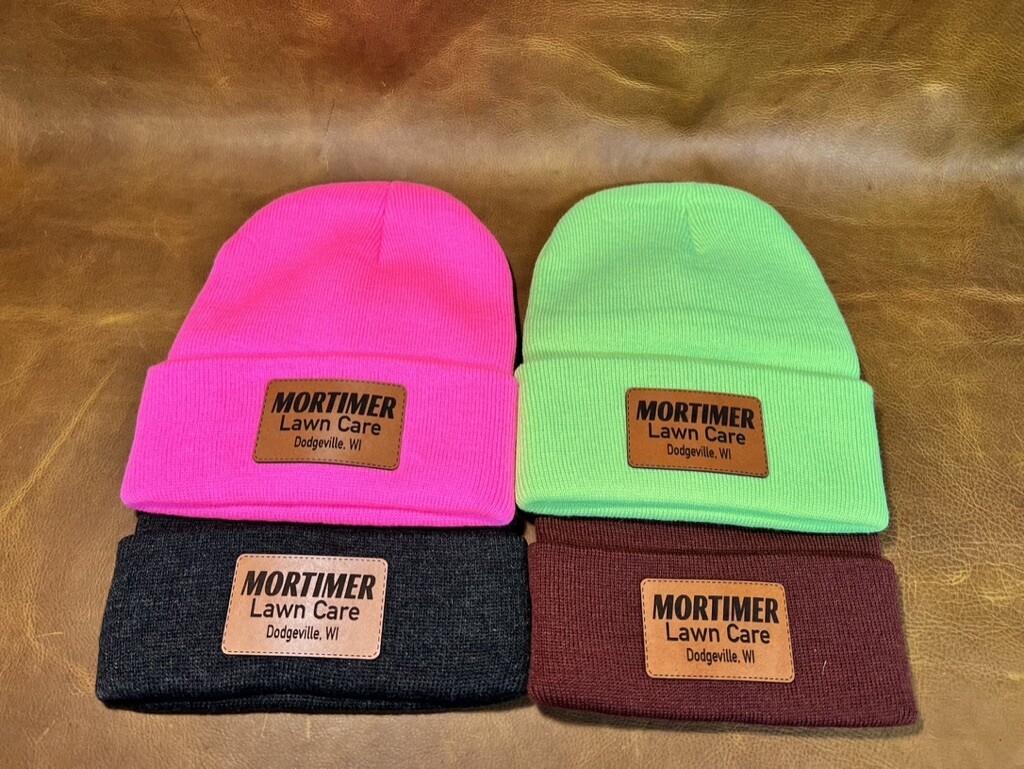 Personalized Leather Patch Beanie