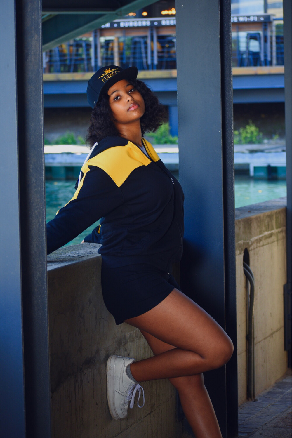 black and yellow sweater