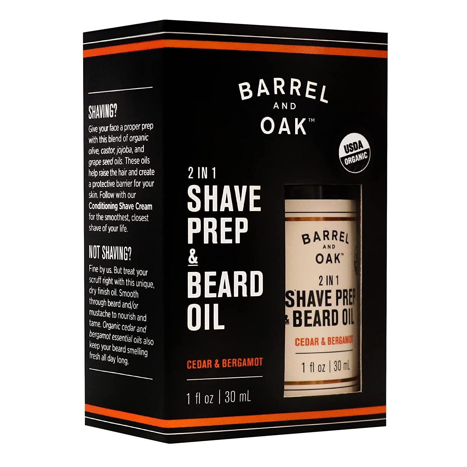 Barrel And Oak Shave Prep &amp; Beard Oil Cedar &amp; Bergamot