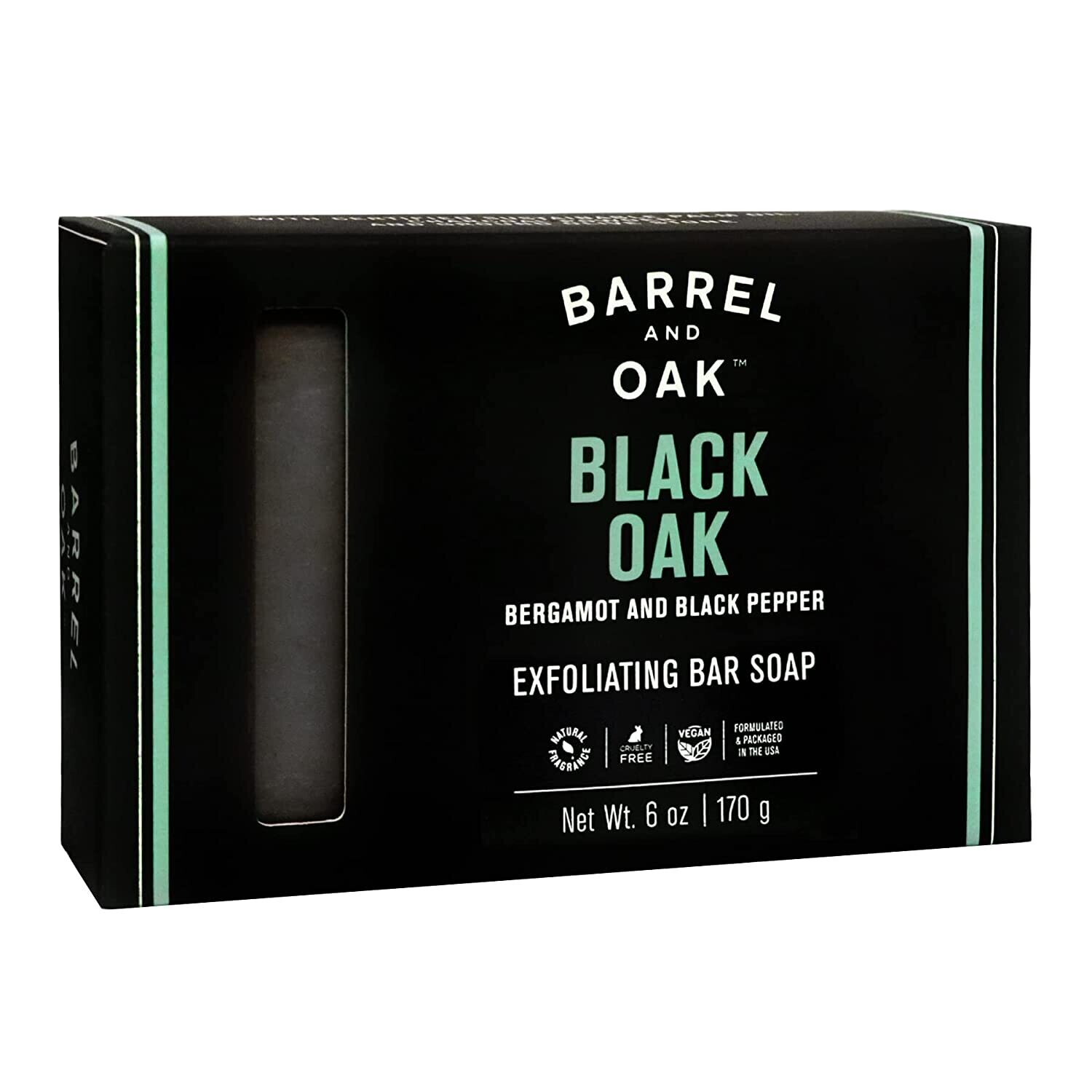 Barrel And Oak Black Oak Exfoliating Bar Soap