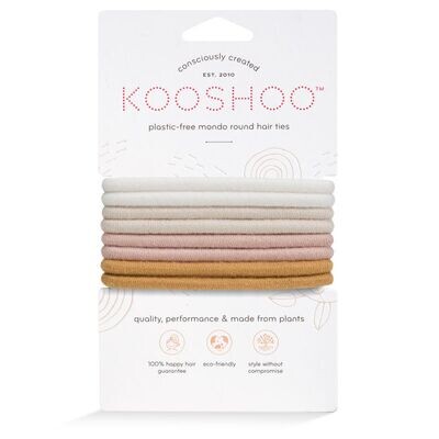KOOSHOO Plastic Free Mondo Round Hair Ties Golden