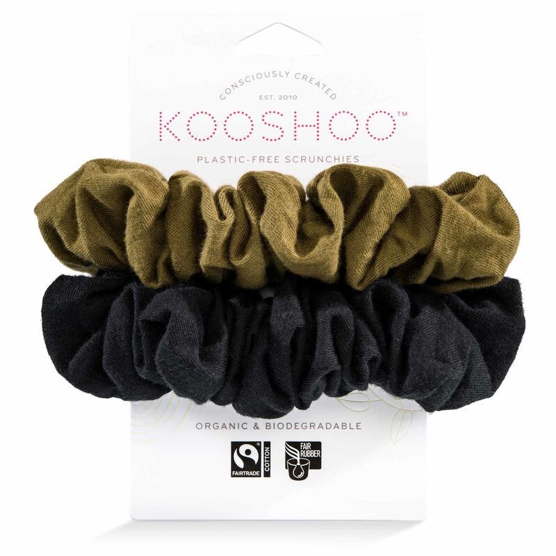 KOOSHOO Plastic Free Scrunchies Black Olive