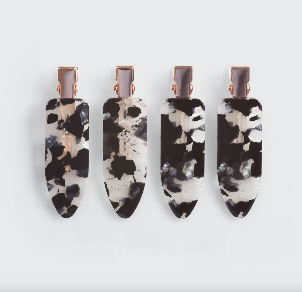 kitsch Creaseless Clips 4pc Set - Black Terrazzo