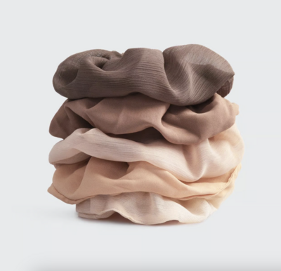 KITSCH - Crepe Scrunchies 5pc - Terra Cotta