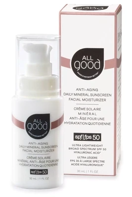 All Good Anti Aging Mineral Sunscreen Face Moisturizer SPF 50
