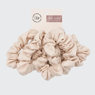 KITSCH - Organic Cotton Knit Scrunchies 5pc - Cream