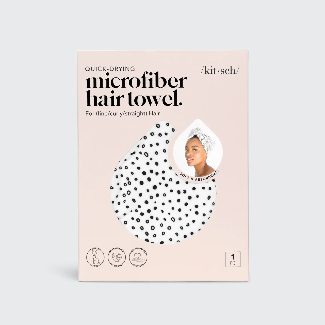 KITSCH - Quick Dry Hair Towel - Micro Dot