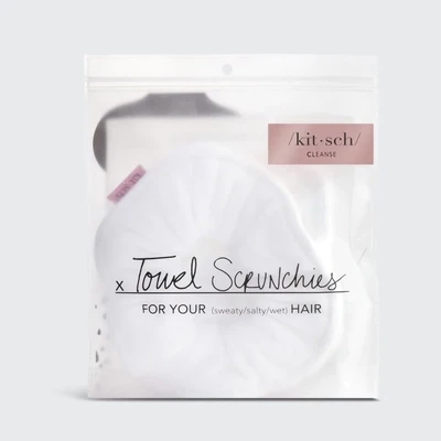 CLEARANCE KITSCH - Towel Scrunchie 2 Pack - White Damaged Box