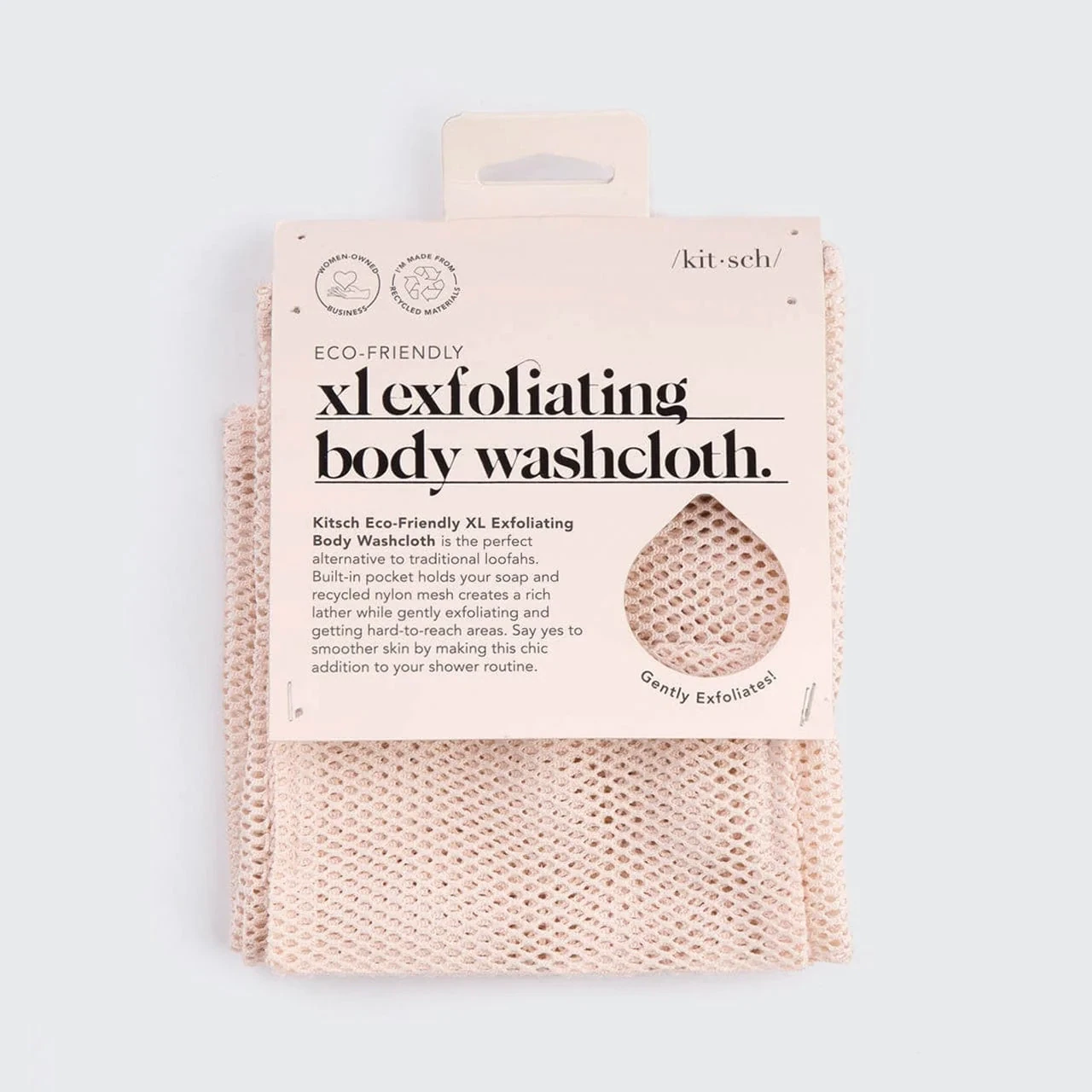 kitsch XL Exfoliating Body Washcloth - Blush