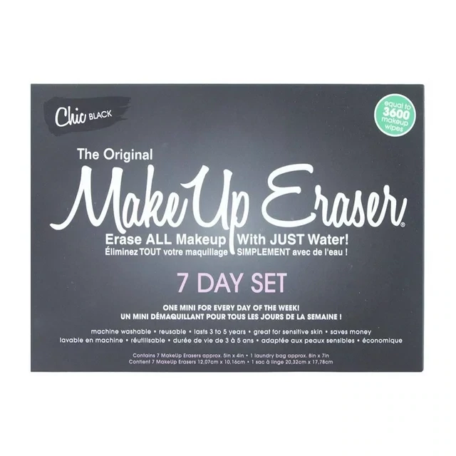 The Original MakeUp Eraser 7 Day Set Black