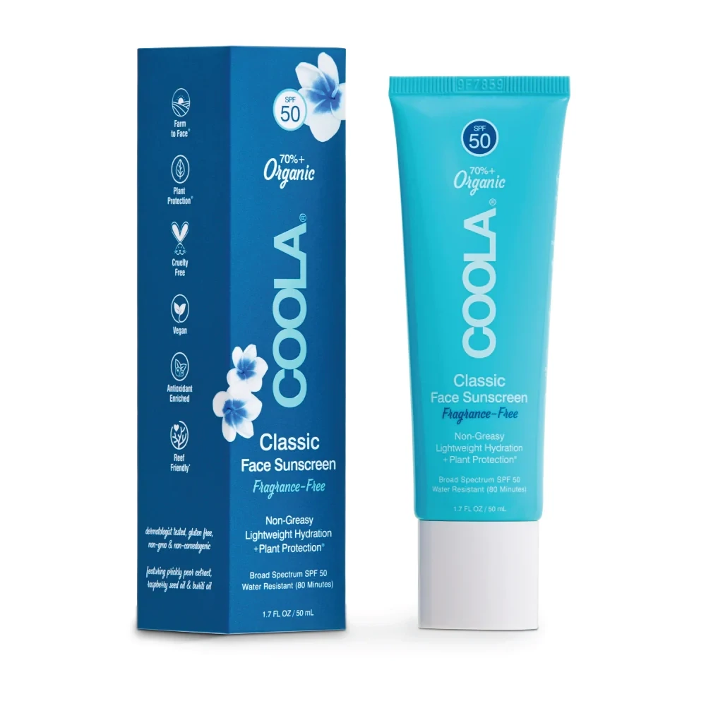 COOLA Classic Face Sunscreen Fragrance Free SPF 50