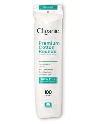 Cliganic Premium Cotton Rounds 100 Ct