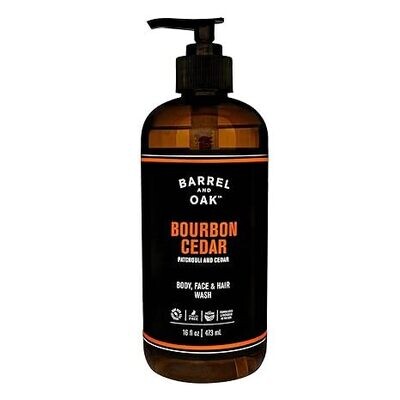 Barrel And Oak Bourbon Cedar Body, Face &amp; Hair Wash 16 Oz