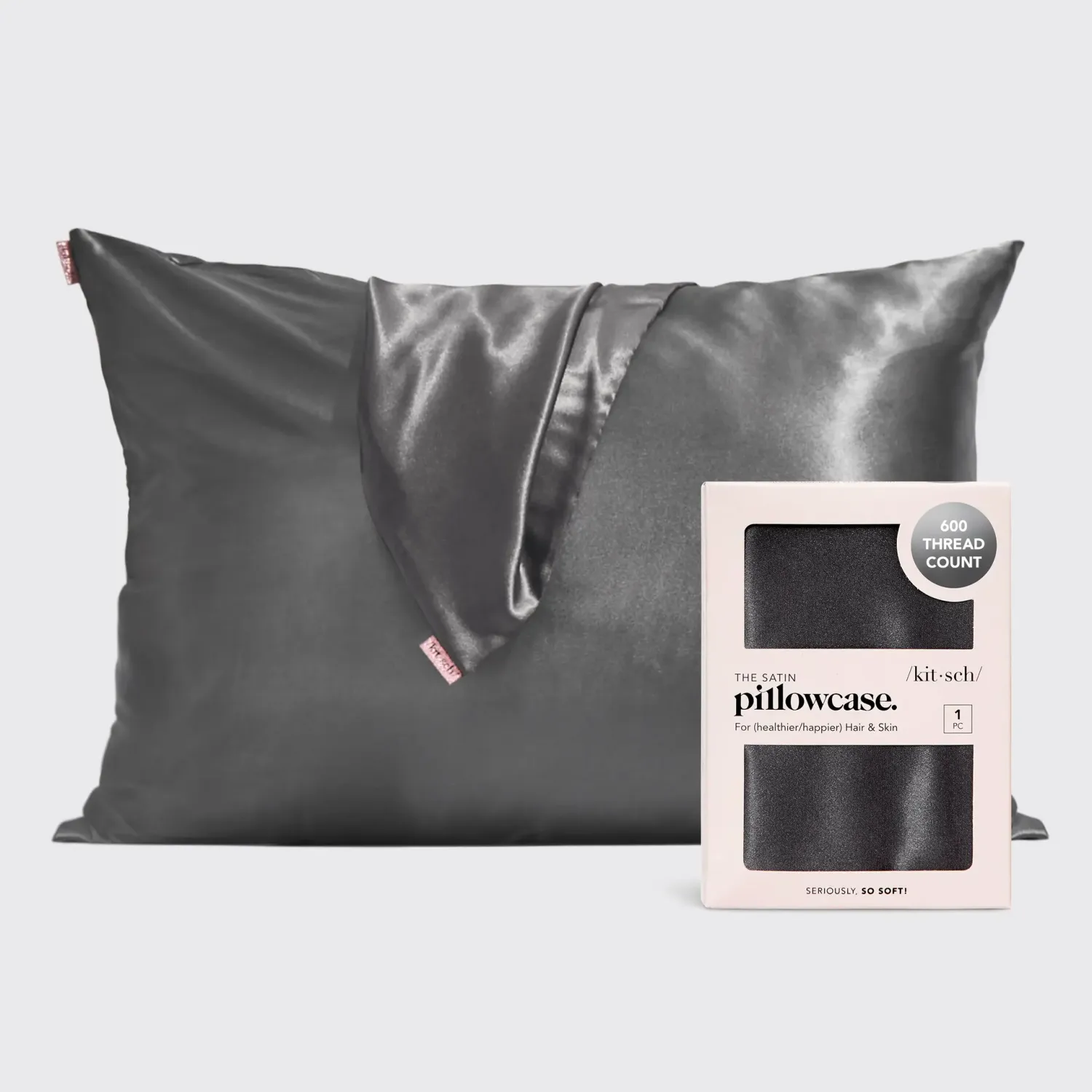 kitsch The Satin Pillowcase King Size - Charcoal