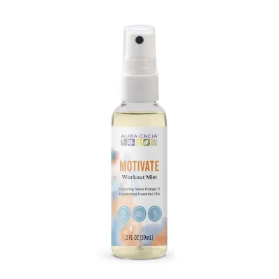 Aura Cacia Motivate Work Out Mist Orange &amp; Peppermint 2oz