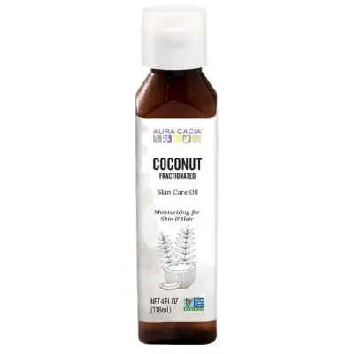 Aura Cacia Fractionated Coconut Skin Care Oil 4oz
