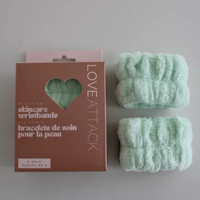 LOVEATTACK Microfiber Skincare Wristbands Green