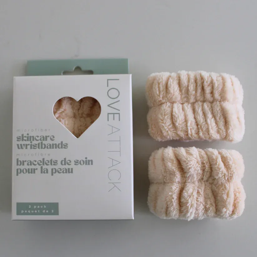 LOVEATTACK Microfiber Skincare Wristbands Beige