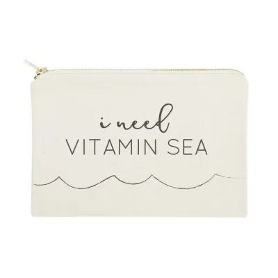 The Cotton &amp;  Canvas Company I Need Vitamin Sea Travel Make Up Pouch
