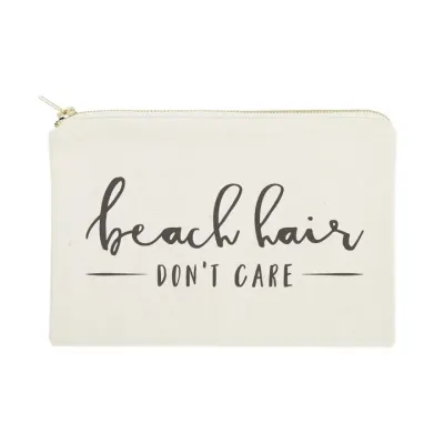 The Cotton &amp; Canvas Company Beach Hair Don't Care Travel Make Up Pouch