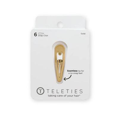 Teleties Snap Clips Gold 6 Pack