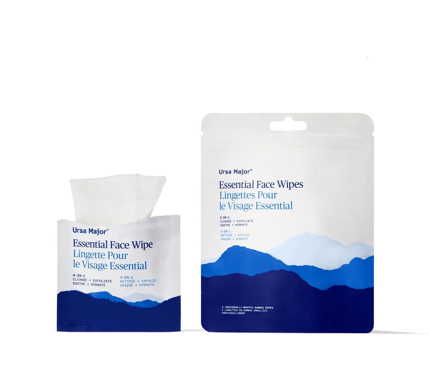 Ursa Major 4-In-1 Essential Face Wipes  5-pack