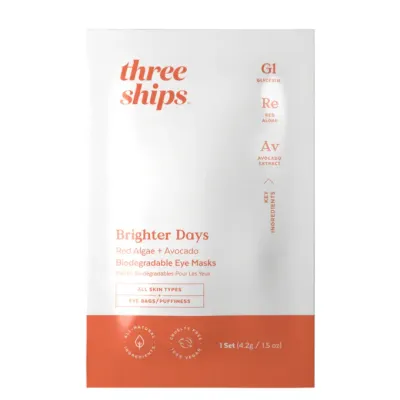 three ships Brighter Days Red Algae + Avocado Biodegradable Eye Mask 1 Set