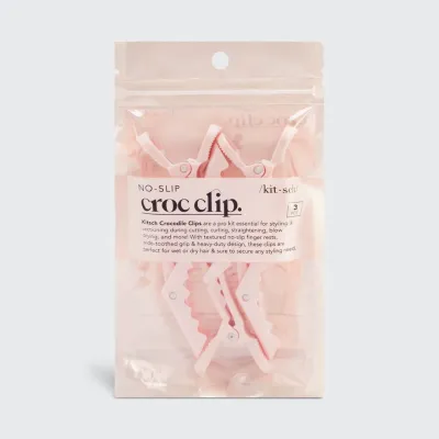 kitsch No Slip Crocodile Clip 3pc - Blush