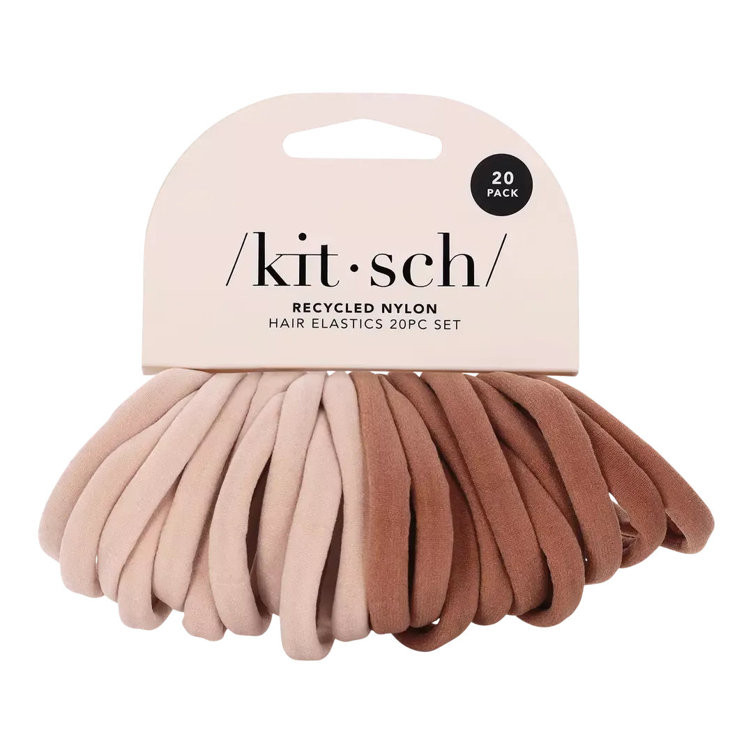 kitsch Recycled Nylon Elastics 20pc Set - Blush