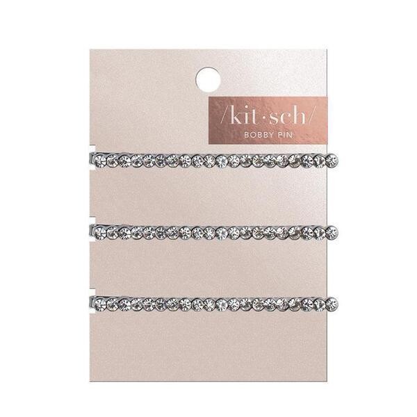 kitsch Rhinestones Metal Bobby Pins - Hematite