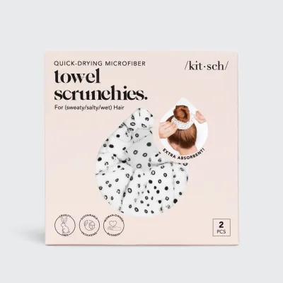 kitsch Towel Scrunchie 2 Pack - Micro Dot