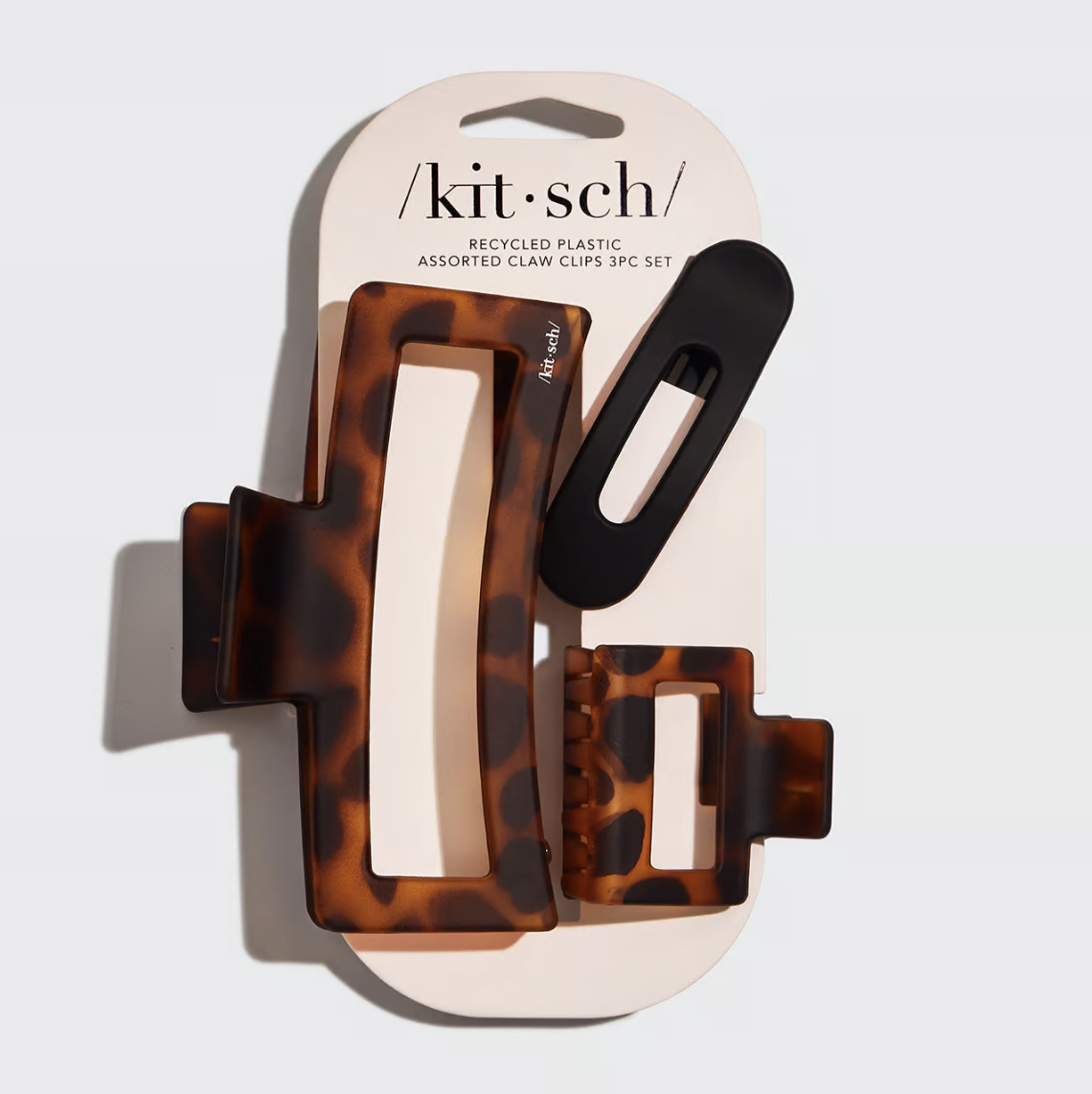 kitsch Recycled Plastic Claw Clips Rectangle Open Shape