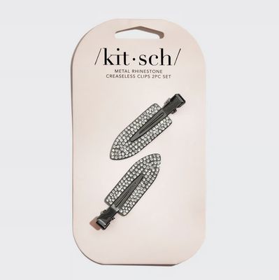 KITSCH Metal Rhinestone Creaseless Clips 2pc Set