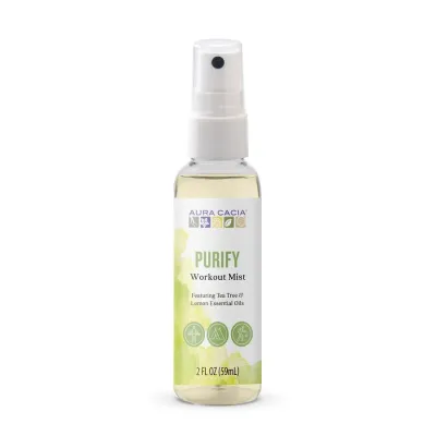 CLEARANCE Aura Cacia Purify Work Out Mist Tea Tree &amp; Lemon 2 oz