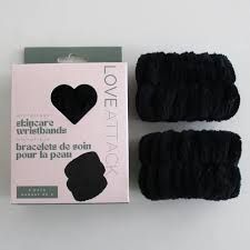 LOVEATTACK Microfiber Skincare Wristbands Black