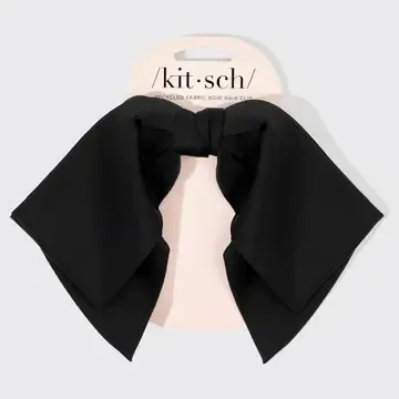 kitsch Recycled Fabric Bow Black