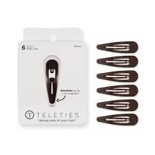 Teleties Snap Clips Brown 6 pack