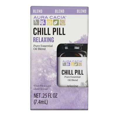 Aura Cacia Chill Pill Pure Essential Oil Blend .25oz Boxed