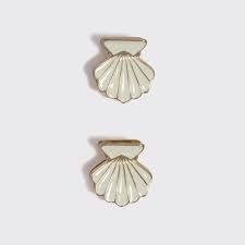 kitsch Gold &amp; Pearlized Cream Metal Clam Shell Clip Set