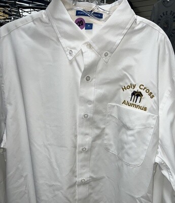 Port Authority Long Sleeve Button White Shirt - Alumnus SALE